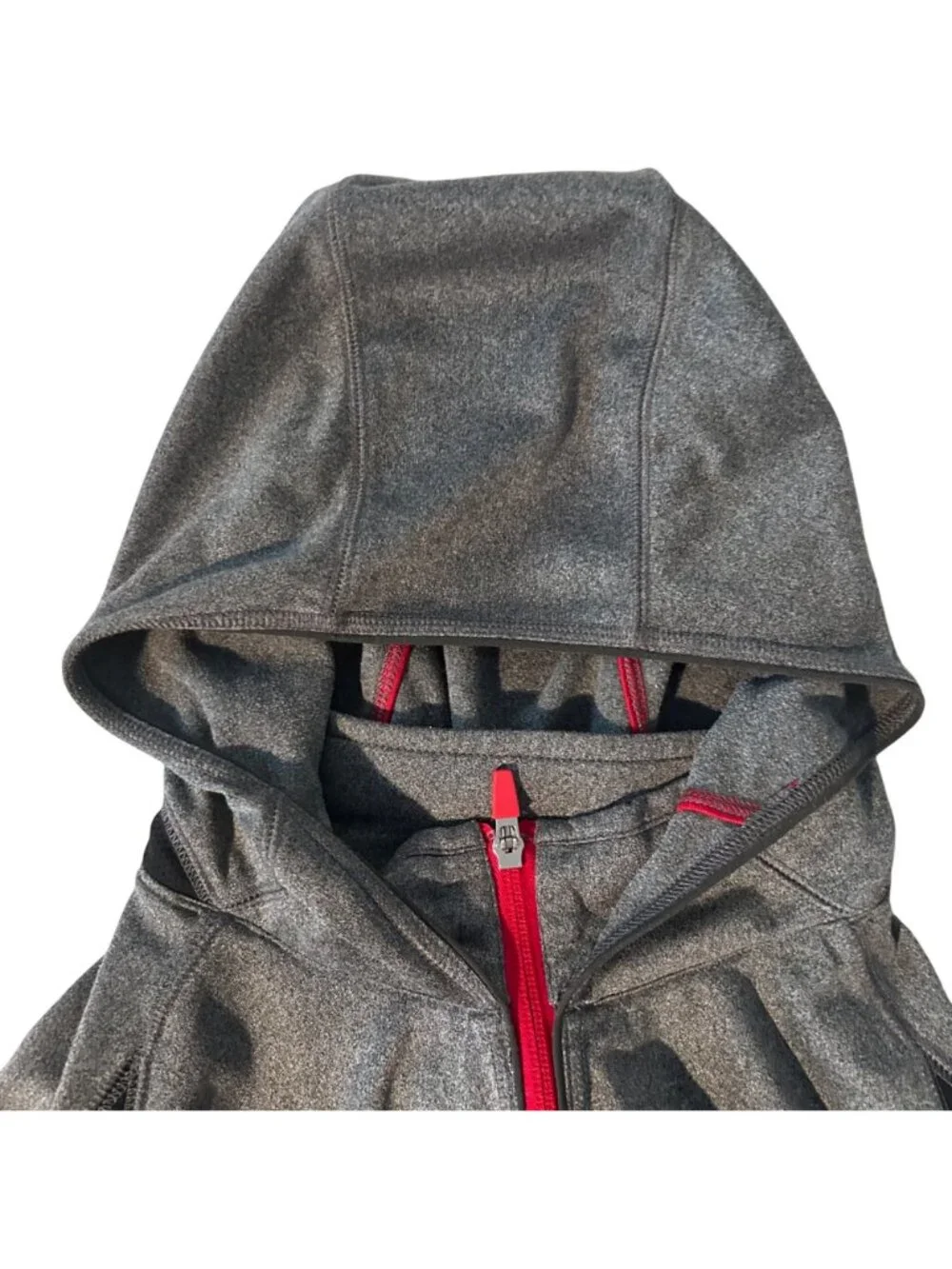 Jordan Mens Gray & Black Dri-Fit Full-Zip Hoodie XXL W/ Red Accents GUC